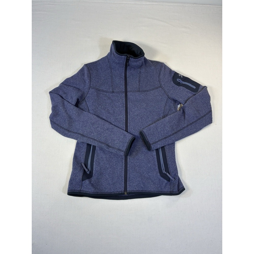 ARC'TERYX Covert Cardigan Women's‎ XS Purple Heathered Knit Fleece Full Zip